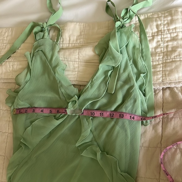 Christian LaCroix Ruffle Green Maxi Dress - Picture 3 of 10